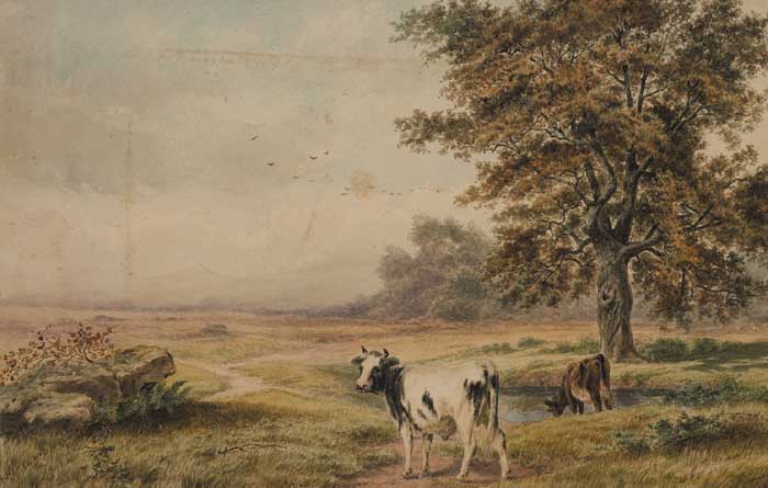 CATTLE WATERING by Henry Albert Hartland sold for 750 at Whyte's Auctions