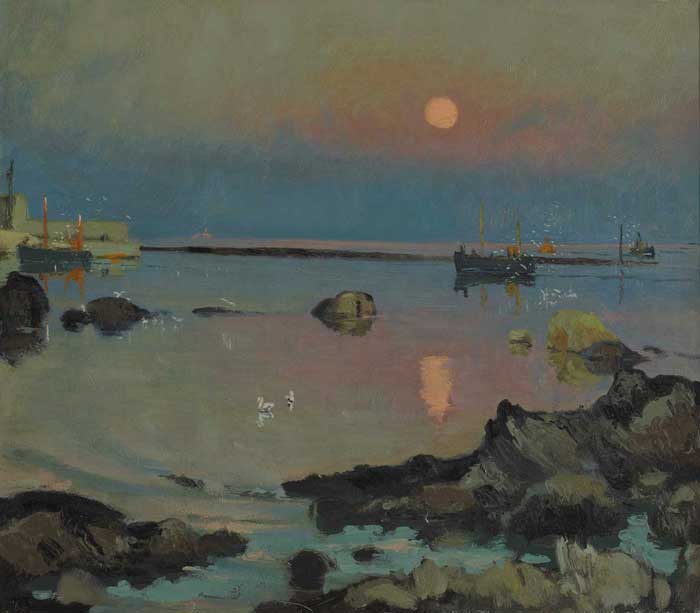 MOON OVER RUSH HARBOUR by Patrick Leonard sold for 6,200 at Whyte's Auctions