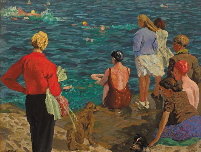 WATCHING THE SEA BATHERS by Patrick Leonard sold for 13,000 at Whyte's Auctions