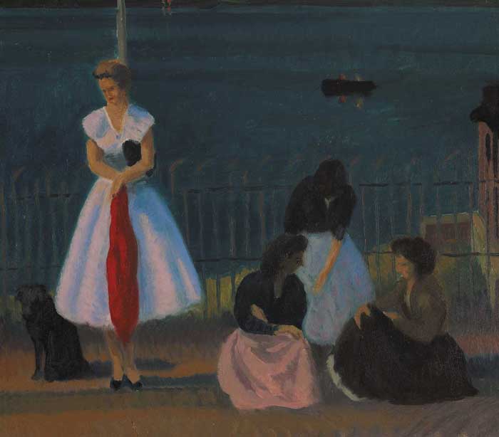 AT THE BUS STOP (DOLLYMOUNT) by Patrick Leonard sold for 6,000 at Whyte's Auctions