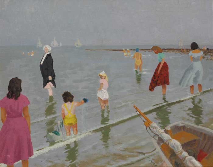 WOMEN AND CHILDREN PADDLING by Patrick Leonard sold for 10,500 at Whyte's Auctions