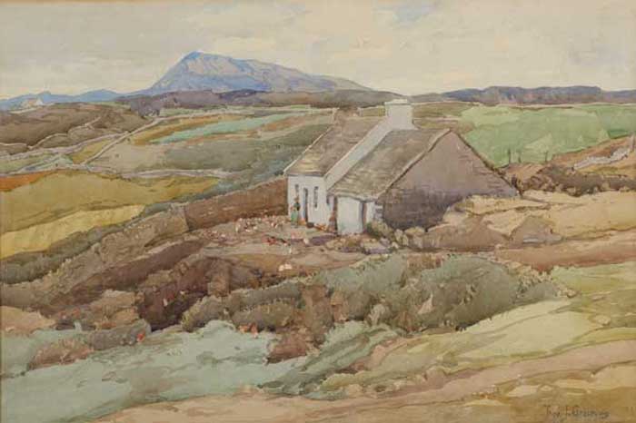 MUCKISH MOUNTAIN FROM BREAGHY, COUNTY DONEGAL, 1925 by Theodore James Gracey sold for 1,400 at Whyte's Auctions