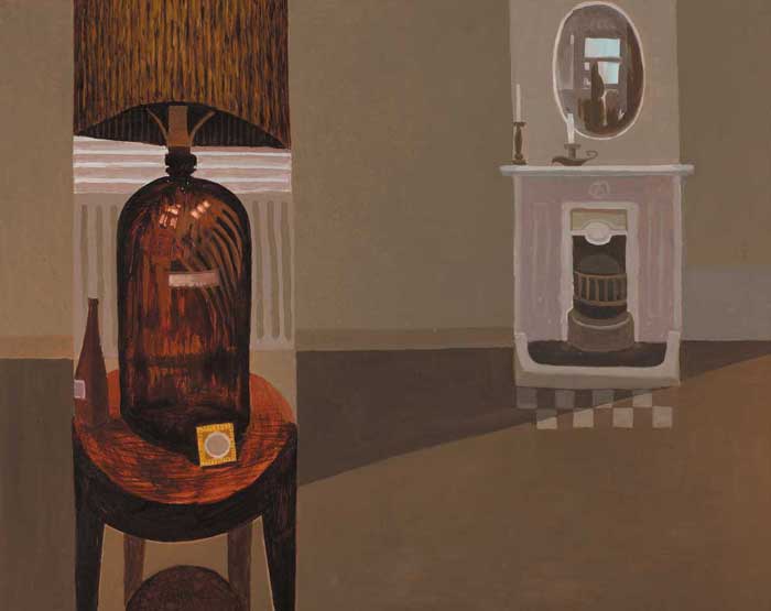 STILL LIFE WITH FIREPLACE, circa 1977 by Arthur Armstrong sold for 4,200 at Whyte's Auctions