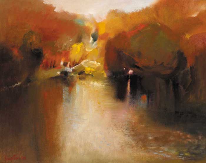 POND IN PHOENIX PARK by Richard Kingston RHA (1922-2003) at Whyte's Auctions