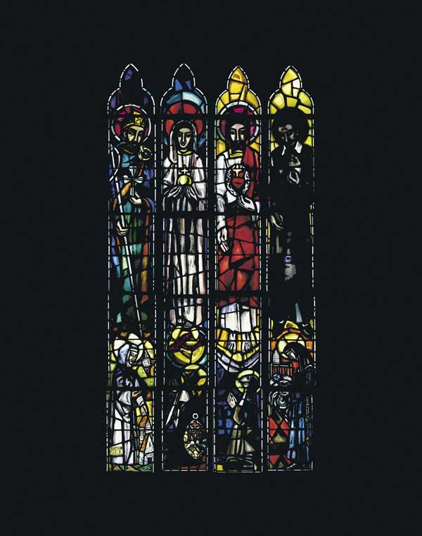STAINED GLASS WINDOW FOR ST. VINCENT DE PAUL'S, SHEFFIELD, circa 1953 by Patrick Pollen sold for 4,800 at Whyte's Auctions