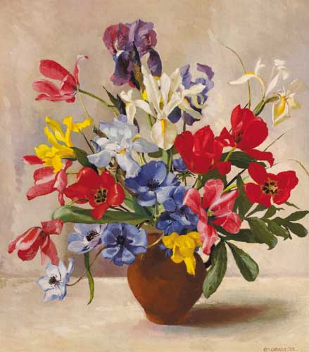 TULIPS AND IRIS, 1952 by Geraldine O'Brien sold for 1,900 at Whyte's Auctions