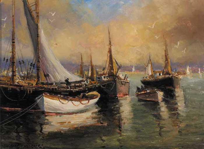 FISHING HARBOUR by Norman J. McCaig sold for 6,200 at Whyte's Auctions