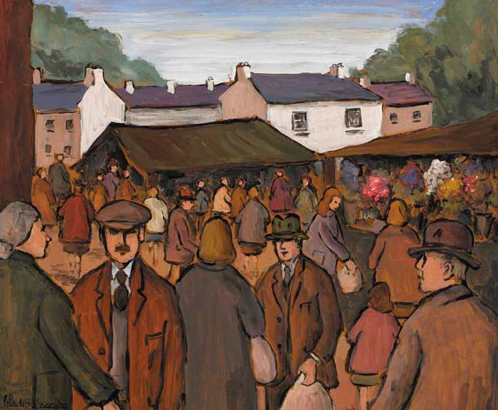 AN OPEN AIR MARKET by Gladys Maccabe sold for 5,500 at Whyte's Auctions
