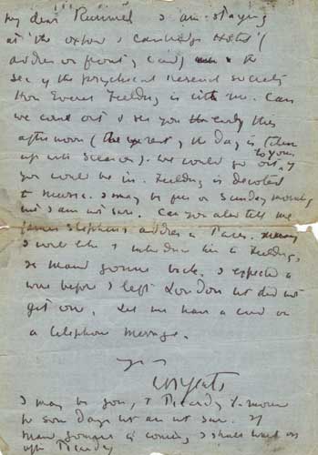 Autograph letter dated 12 October 1914 at Paris to Walter Rummel (1887-1953), composer. by William Butler Yeats sold for 1,500 at Whyte's Auctions