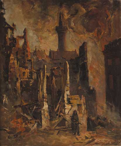 HENRY STREET, DUBLIN, DURING THE 1916 RISING by Edmond Delrenne sold for 10,000 at Whyte's Auctions