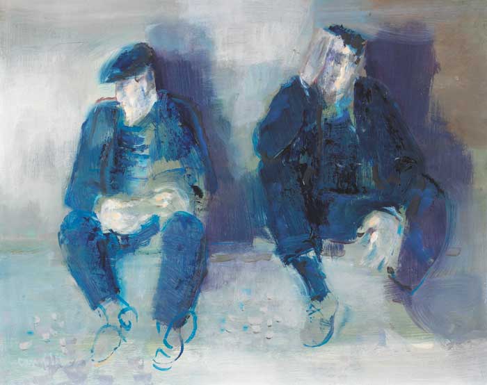 TWO FISHERMEN RESTING, EL PALO by George Campbell sold for 23,000 at Whyte's Auctions
