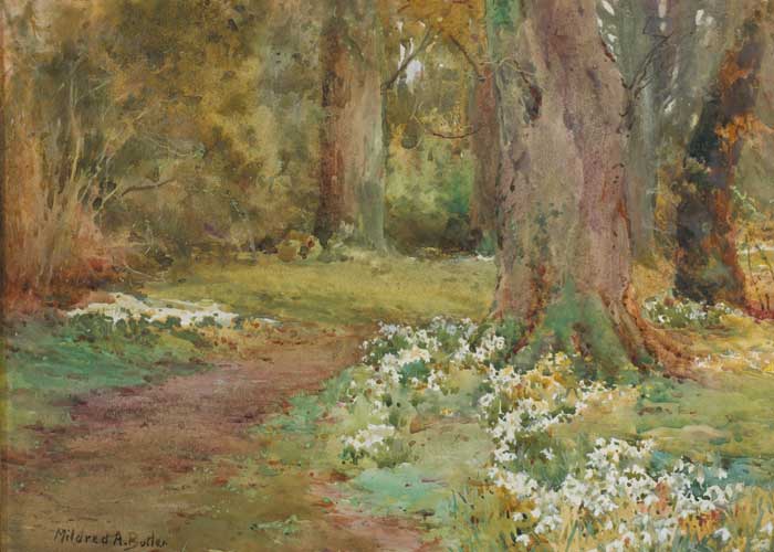 WOODLAND WITH SNOWDROPS, EARLY SPRING by Mildred Anne Butler sold for 11,000 at Whyte's Auctions