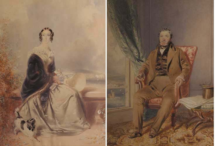 PORTRAIT OF A LADY AND A GENTLEMAN, 1840, (A PAIR) by Thomas Cooley sold for 1,500 at Whyte's Auctions