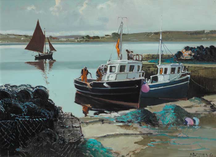 THE HARBOUR ROUNDSTONE, 1984 by Cecil Maguire sold for 17,000 at Whyte's Auctions