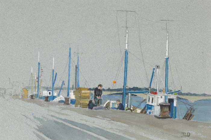BOATS MOORED AT WEXFORD QUAY by Phoebe Donovan sold for 300 at Whyte's Auctions