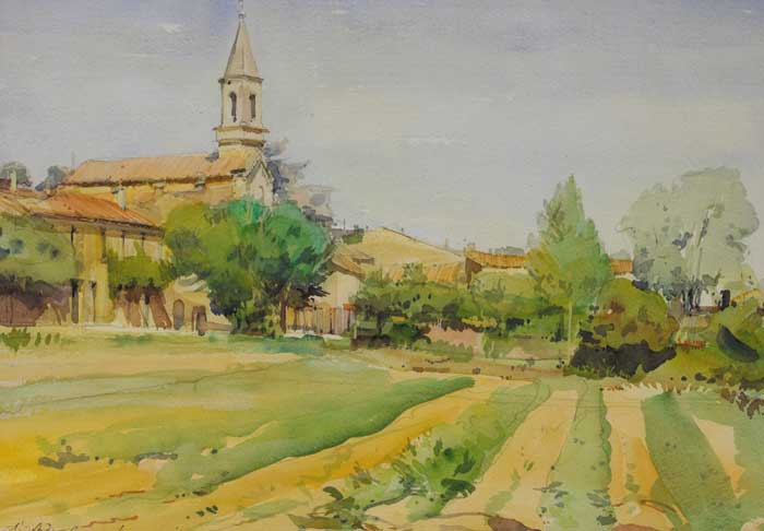 VIEW TOWARDS A TUSCAN VILLAGE by Niccolo d'Ardia Caracciolo sold for 2,200 at Whyte's Auctions
