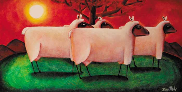 WOLVES IN SHEEP'S CLOTHING, circa 1994 by Graham Knuttel sold for 7,000 at Whyte's Auctions