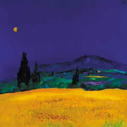 YELLOW FIELD, MOUNT ST VICTOIRE, AIX EN PROVENCE, 2002 by David Gordon Hughes sold for 1,200 at Whyte's Auctions