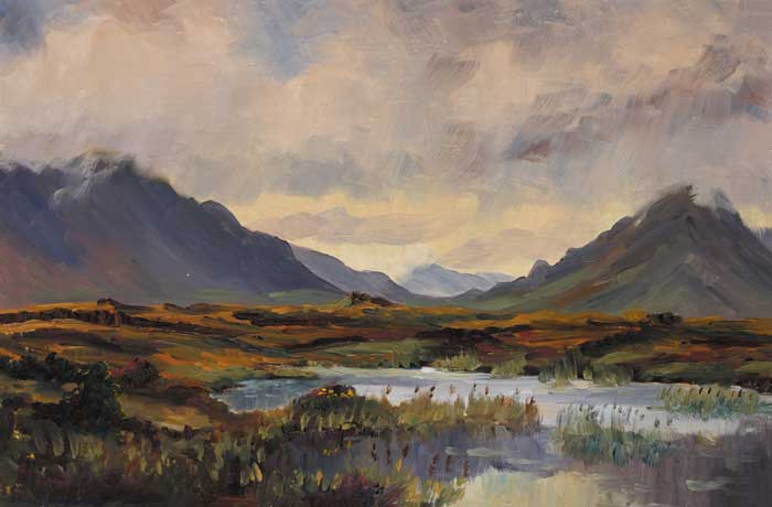 LECKAVREA AND MAUMWEE MOUNTAINS, MAAM VALLEY, CONNEMARA by Stanley Pettigrew sold for 500 at Whyte's Auctions