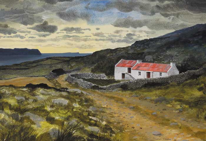 TORY ISLAND FROM UPPER ARDBINE, DONEGAL, 1979 by Charles Oakley sold for 420 at Whyte's Auctions