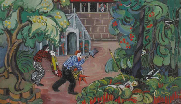 MURDER IN THE RHUBARB, circa 1943 by Sylvia Cooke-Collis sold for 1,050 at Whyte's Auctions