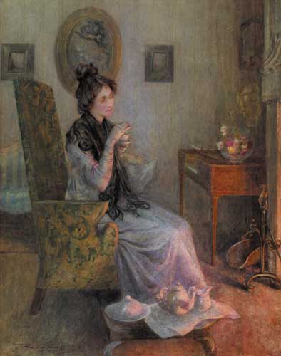 HER AIN FIRESIDE, 1899 by Charles MacIver Grierson sold for 3,000 at Whyte's Auctions