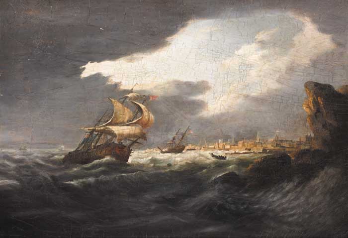 SHIPPING OFF SHORE WITH A STORM APPROACHING by William Sadler II (c.1782-1839) at Whyte's Auctions
