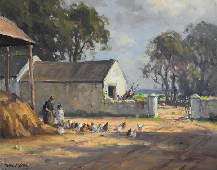 AN IRISH FARMYARD by Frank McKelvey sold for 56,000 at Whyte's Auctions