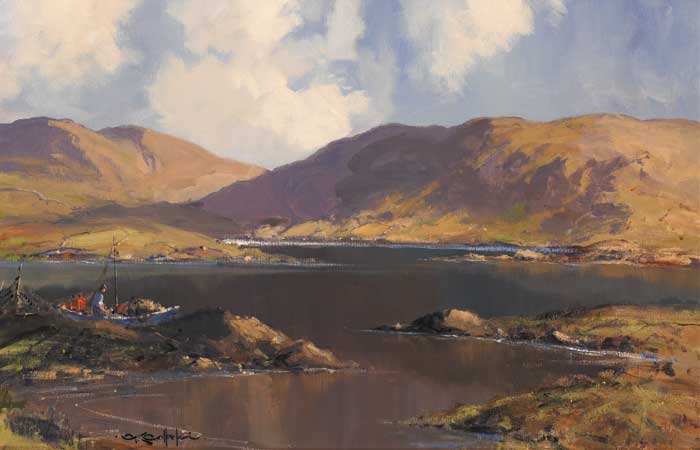 LOADING NEAR LEENANE, COUNTY GALWAY by George K. Gillespie sold for 7,200 at Whyte's Auctions