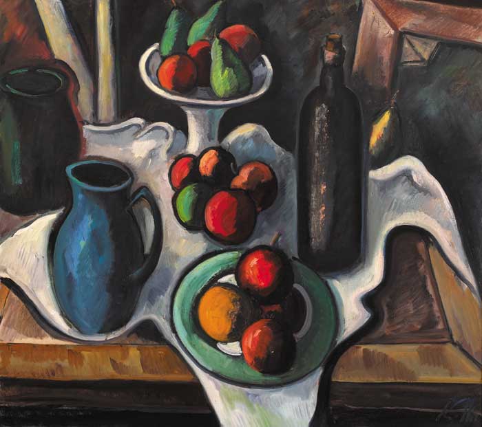 STILL LIFE WITH WINE AND FRUIT by Peter Collis sold for 12,500 at Whyte's Auctions