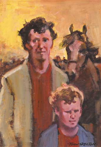 TRAVELLERS AT A HORSE FAIR, BALLYCASTLE, COUNTY ANTRIM, 2003 by John Skelton sold for 4,800 at Whyte's Auctions