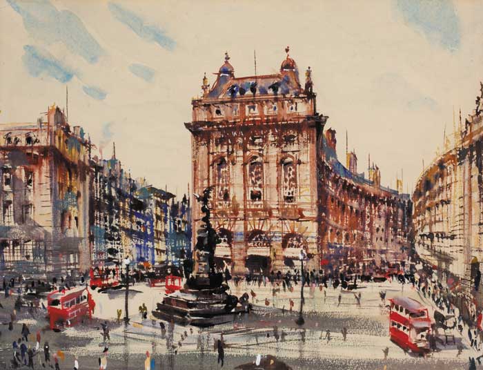 PICADILLY CIRCUS, LONDON by James le Jeune sold for 2,400 at Whyte's Auctions