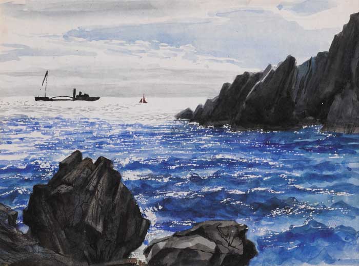 DREDGER OFF THE NEEDLES, HOWTH by Muriel Brandt sold for 950 at Whyte's Auctions