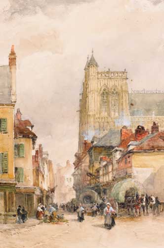 A CONTINTENTAL TOWN by William Bingham McGuinness sold for 1,200 at Whyte's Auctions