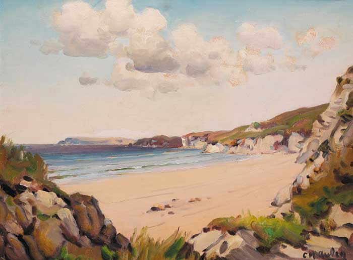 VIEW ACROSS A STRAND TOWARDS LOW CLIFFS by Charles J. McAuley sold for 2,300 at Whyte's Auctions
