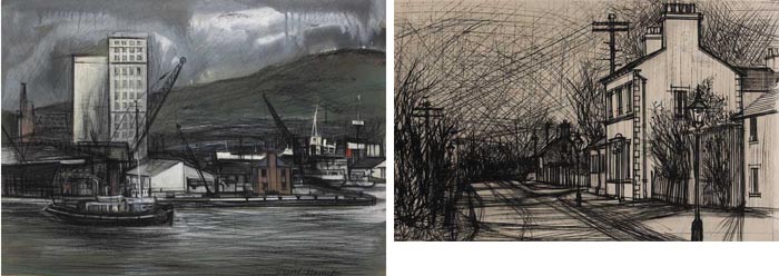 BELFAST DOCKS and A VILLAGE STREET (A PAIR) by Cyril Mount sold for 550 at Whyte's Auctions