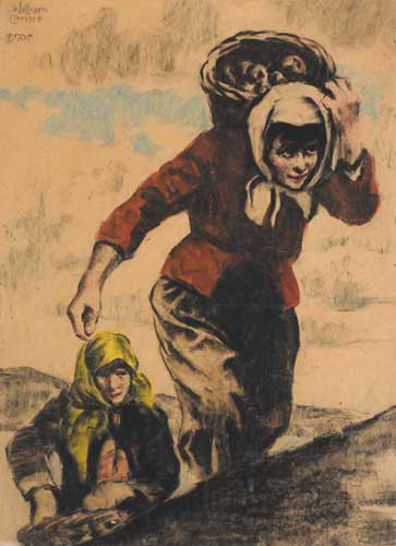 GATHERING POTATOES by William Conor sold for 33,000 at Whyte's Auctions