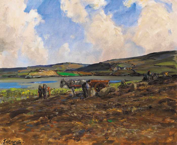 THE POTATO HARVEST, GWEEBARRA, COUNTY DONEGAL by James Humbert Craig sold for 36,000 at Whyte's Auctions