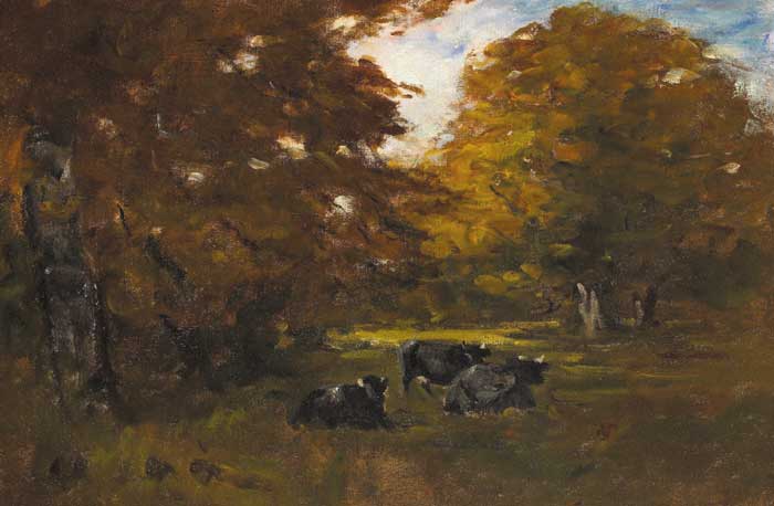 COWS IN TREE SHADOWS by Nathaniel Hone RHA (1831-1917) at Whyte's Auctions