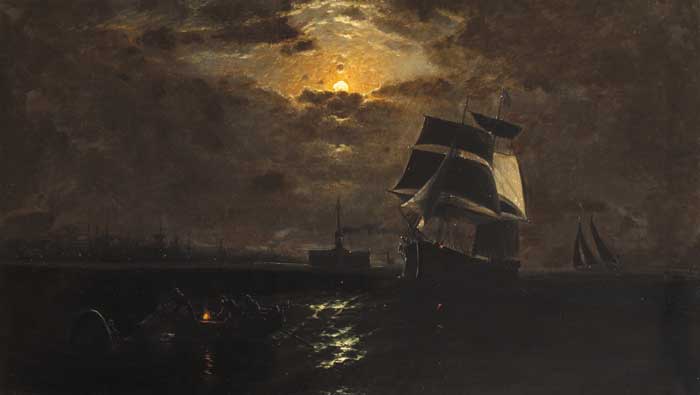 MIDNIGHT ON DUBLIN BAY by Joseph Fitzgerald sold for 5,000 at Whyte's Auctions