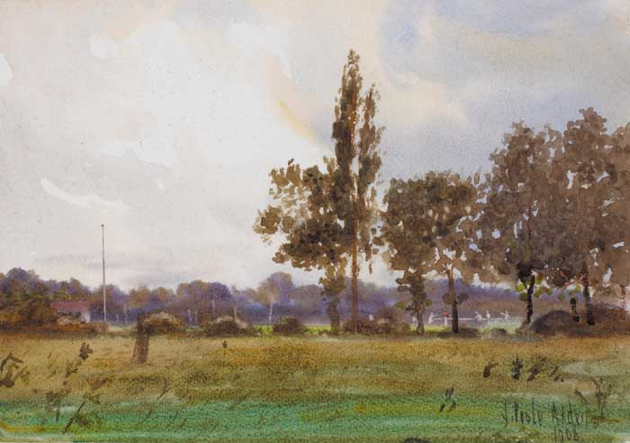 CRICKET MATCH IN A PARK, 1908 by Joseph Poole Addey sold for 1,500 at Whyte's Auctions