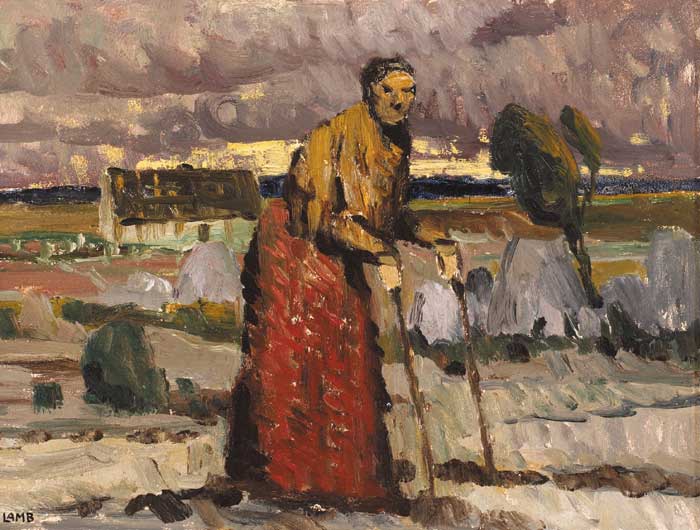 OLD WOMAN AT CARRAROE by Charles Vincent Lamb RHA RUA (1893-1964) at Whyte's Auctions