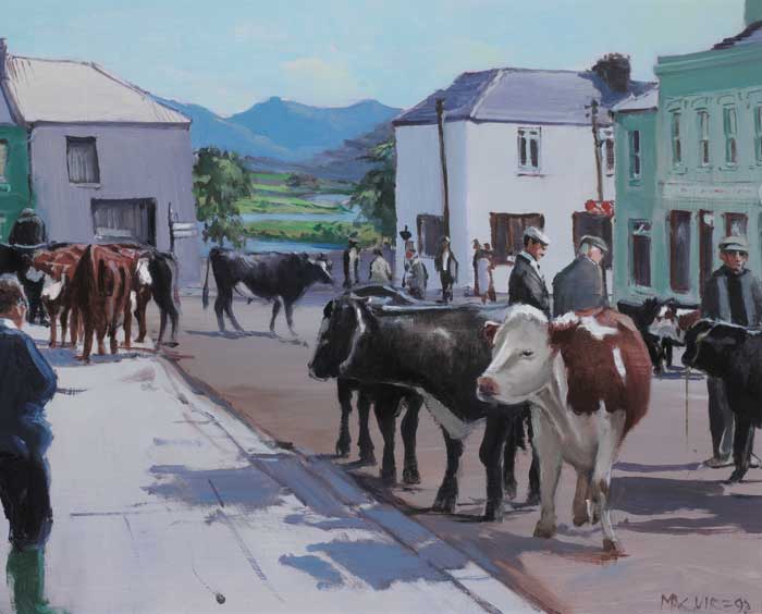 SUMMER FAIR, CLIFDEN, CONNEMARA, 1992 by Cecil Maguire sold for 10,000 at Whyte's Auctions