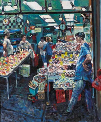 CHINESE FISHMONGERS, 1998 by Hector McDonnell sold for 8,500 at Whyte's Auctions