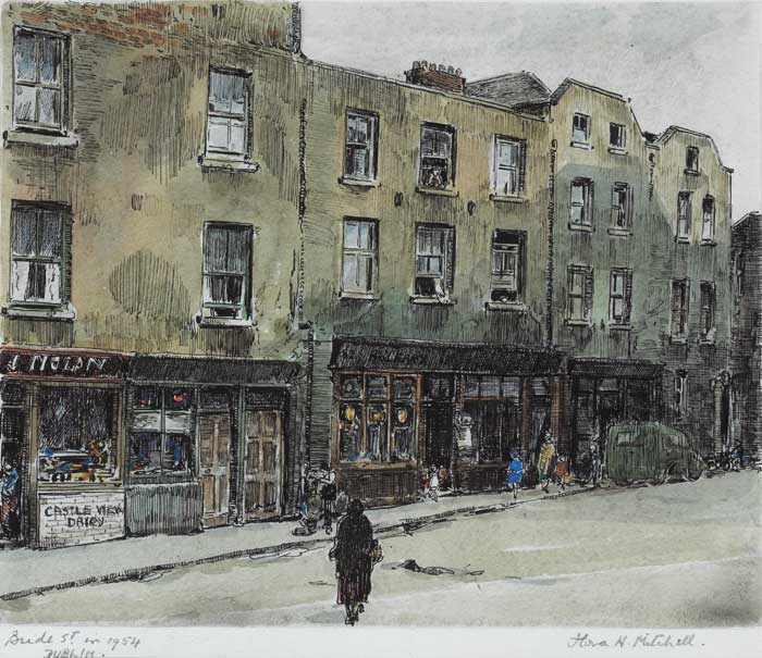 BRIDE STREET IN 1954, DUBLIN by Flora H. Mitchell sold for 3,600 at Whyte's Auctions