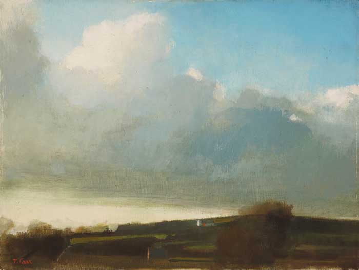 VIEW OF A COTTAGE ACROSS FIELDS by Tom Carr sold for 5,500 at Whyte's Auctions