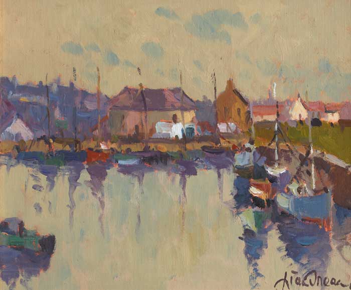 FISHING BOATS AT ARKLOW, COUNTY WICKLOW by Liam Treacy sold for 3,800 at Whyte's Auctions
