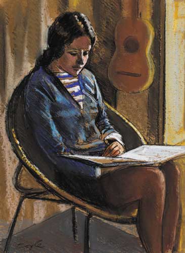 GIRL READING by John Coyle sold for 850 at Whyte's Auctions