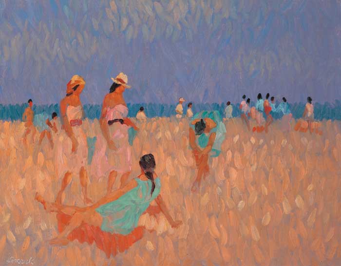 GIRL WITH PONYTAIL, BURRIANA BEACH, NERJA, MALAGA by Desmond Carrick sold for 3,700 at Whyte's Auctions