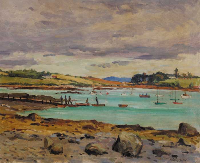 WHITE ROCK, STRANGFORD LOUGH, COUNTY DOWN by Robert Taylor Carson sold for 2,600 at Whyte's Auctions
